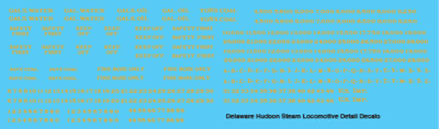 Delaware Hudson Steam Locomotive Label Decals