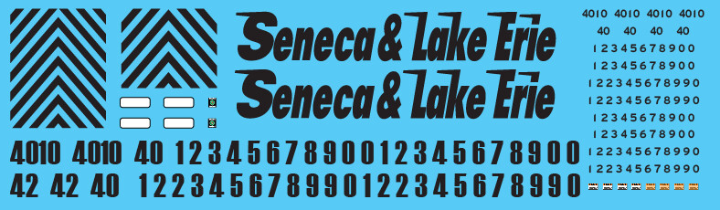 Seneca Lake Erie Locomotive SD40-2 Black Speed Lettering