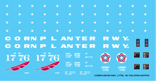 Cornplanter Railway 90t 1776 Open Hopper Decals