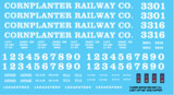 HO Scale - Cornplanter Railway 2 bay Offset Open Hopper Decals