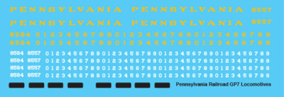 Pennsylvania Railroad GP9 Locomotive Decals