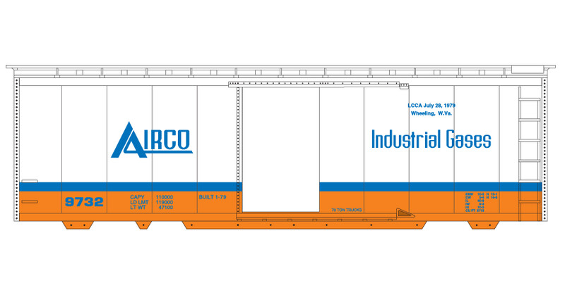 N Scale - Airco 40ft White/Orange Box Car Decals