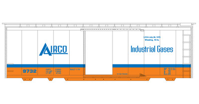 Airco 40ft White/Orange Box Car Decals