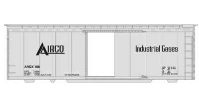 Airco 40ft Gray Box Car Decals