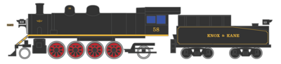 Knox and Kane Railroad Steam Locomotive Decal Set