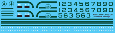 N Scale - Maine Central Yellow GP9 Tree Logo Locomotive Decals
