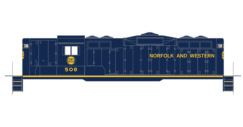 Norfolk Western Blue GP7 Locomotive Decals