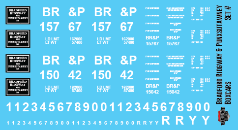 Bradford Ridgway Punxsutawney Box Car Decals