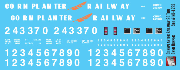 Cornplanter Railway 90t Open Hopper Decals