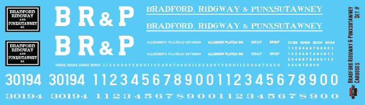 Bradford Ridgway Punxsutawney Caboose Decals