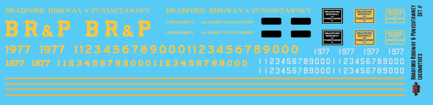 Bradford Ridgeway Punxsutawney Locomotive Decals