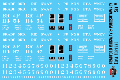 N Scale - Bradford Ridgeway Punxsutawney Open Hopper Decals