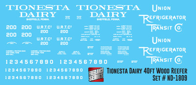 Tionesta Dairy Billboard Reefer Decals