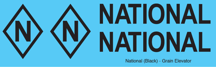 Grain Elevator - National Black Letter Decals