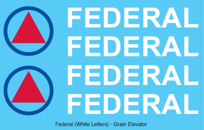 Grain Elevator - Federal White Letter Decals