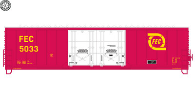Florida East Coast 53ft Plug Door Box Car Decals