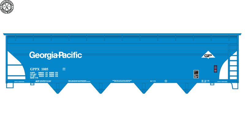 Georgia Pacific 4 Bay Centerflow Covered Hopper Decals