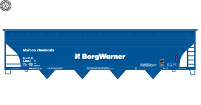 Borg Warner Blue 4 Bay Centerflow Covered Hopper New Logo Decals
