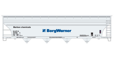 Borg Warner White 4 Bay Centerflow Covered Hopper New Logo Decals
