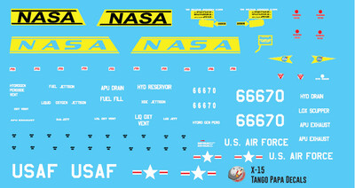 X-15 Rocket Plane Decals 1:144 Scale