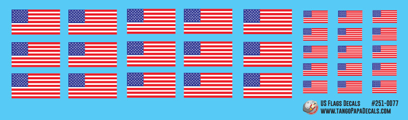 US Flags Decal set