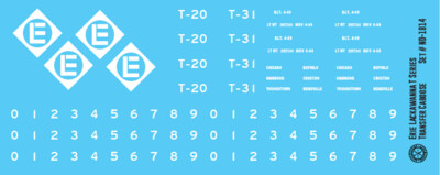 N Scale - Erie Lackawanna T Series Transfer Caboose Decal Set
