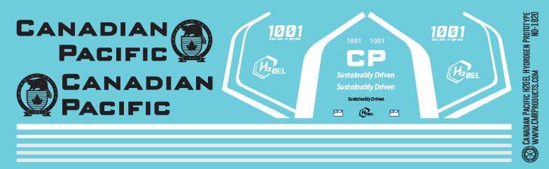 Canadian Pacific H20EL Hydrogen Prototype Locomotive Decals