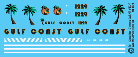 Gulf Coast Rail Services SW1200 #1229 Decals