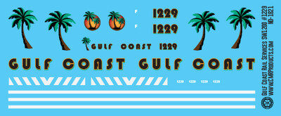 HO Scale - Gulf Coast Rail Services SW1200 #1229 Decals