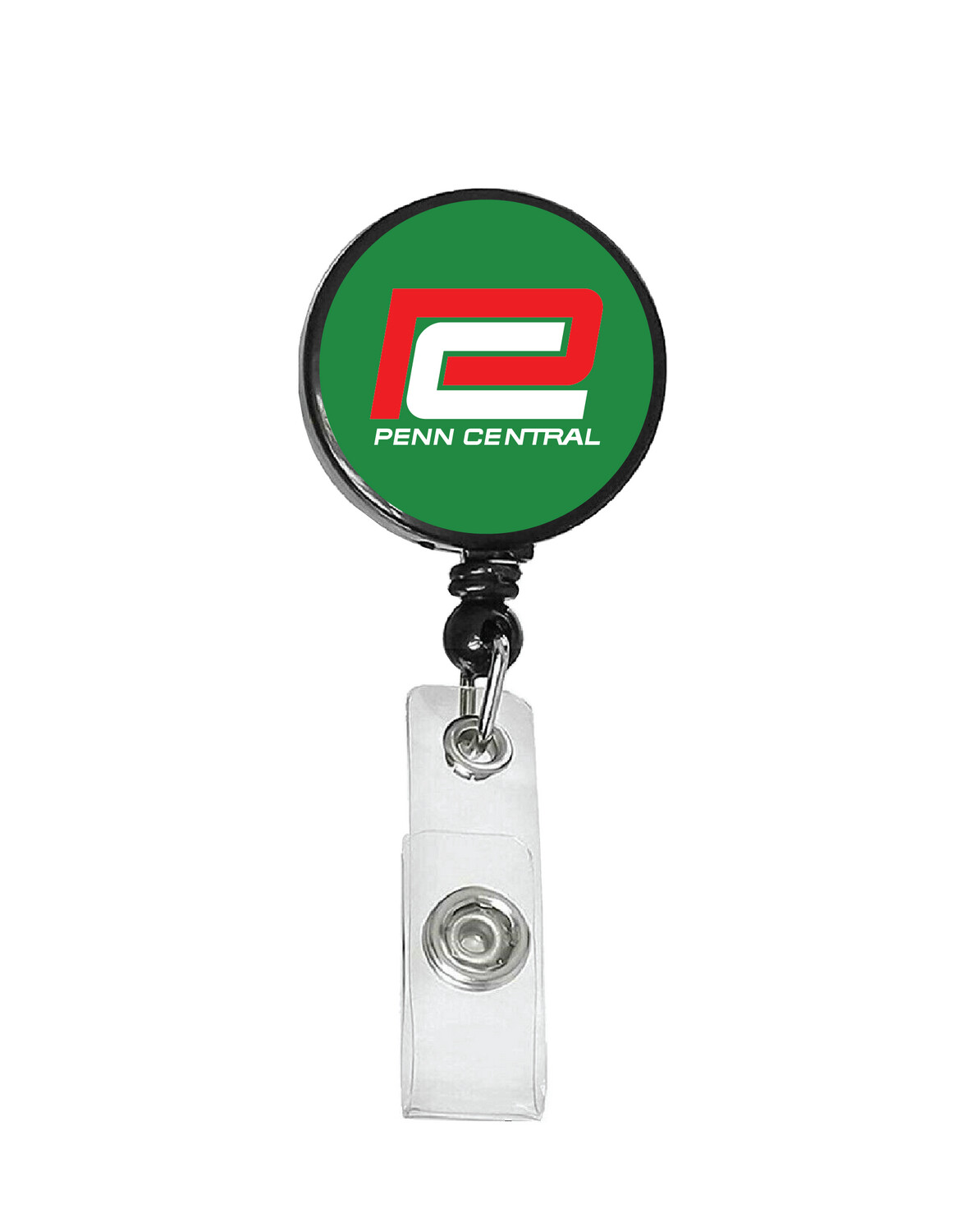 Railroad Logo Badge Reel - Penn Central Green/Red P
