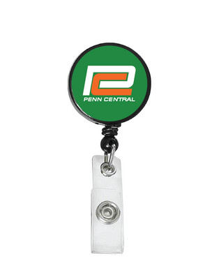 Railroad Logo Badge Reel - Penn Central Green/Orange C