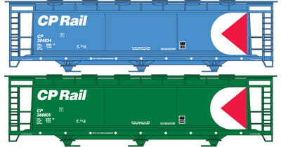Canadian Pacific 3 Bay Cylindrical Covered Hopper Decals