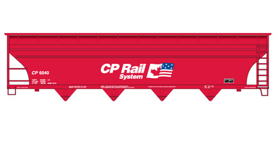 CP Rail 4 Bay Centerflow Covered Hopper Dual Flags Decal