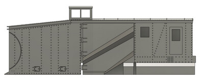 HO Scale - Russell Double Track Snow Plow Left Side