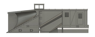 HO Scale - Russell Double Track Snow Plow Right Side