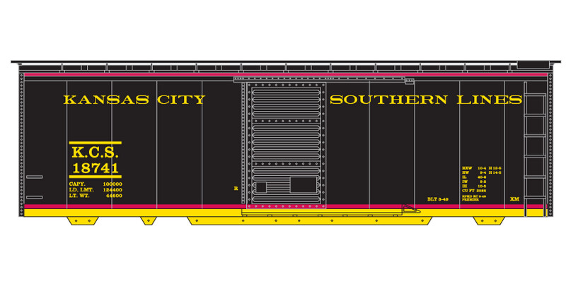 Kansas City Southern 40' Box Car Express V1 Decals