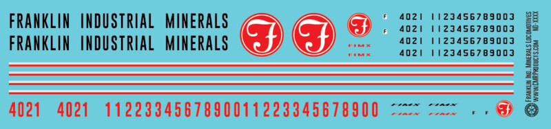 Franklin Industrial Minerals Locomotive Decals
