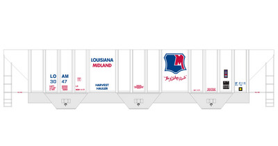 Louisiana Midland 3 Bay Covered Hopper Decals