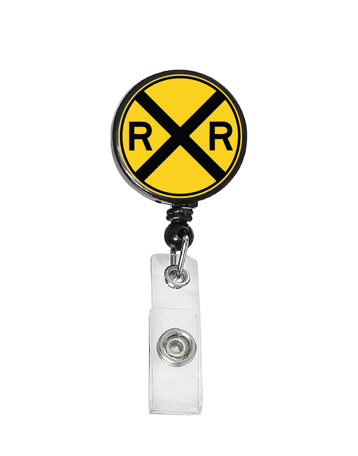 Railroad Logo Badge Reel - Railroad Crossing Logo