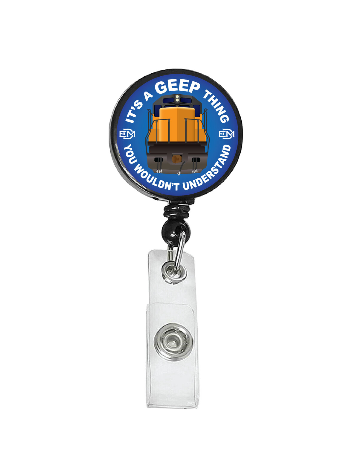 Railroad Logo Badge Reel - It’s a Geep Thing