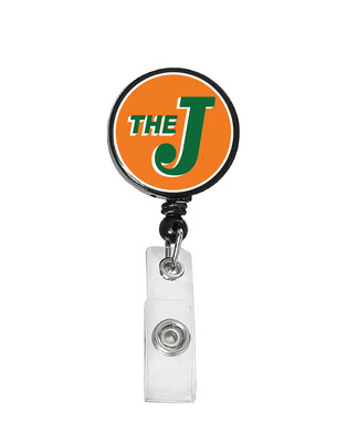 Railroad Logo Badge Reel - Elgin Joliet &amp; Eastern Orange/Green Logo