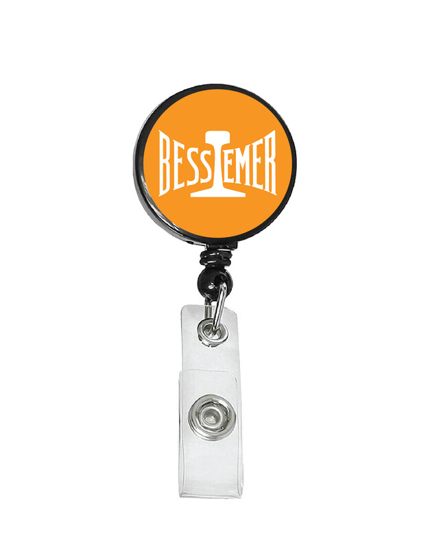 Railroad Logo Badge Reel - Bessemer Lake Erie Orange/White Logo