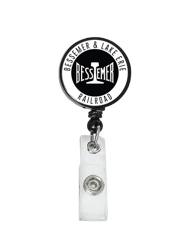 Railroad Logo Badge Reel - Bessemer Lake Erie White/Black Logo