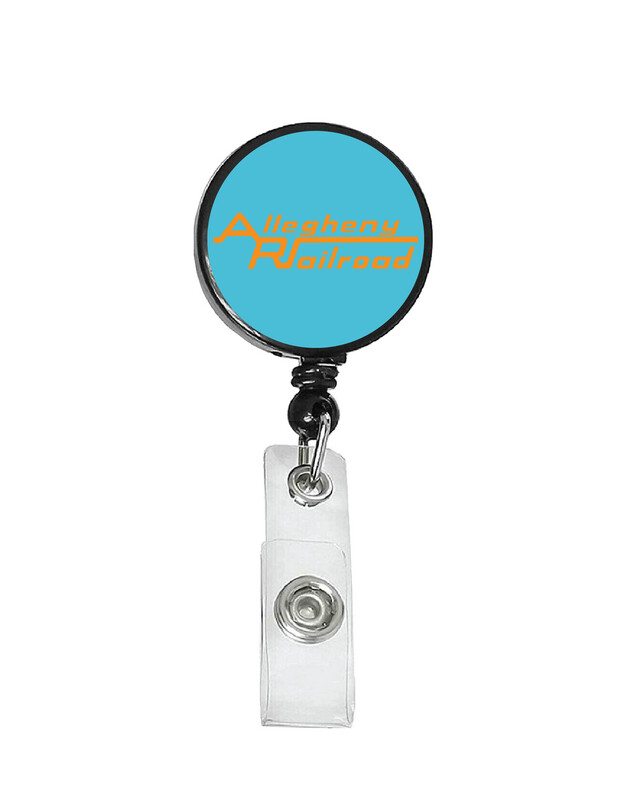 Railroad Logo Badge Reel - Allegheny Railroad Lt Blue/Orange Logo