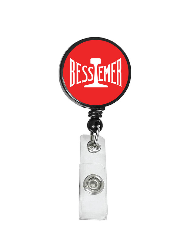 Railroad Logo Badge Reel - Bessemer Lake Erie Red/White Logo
