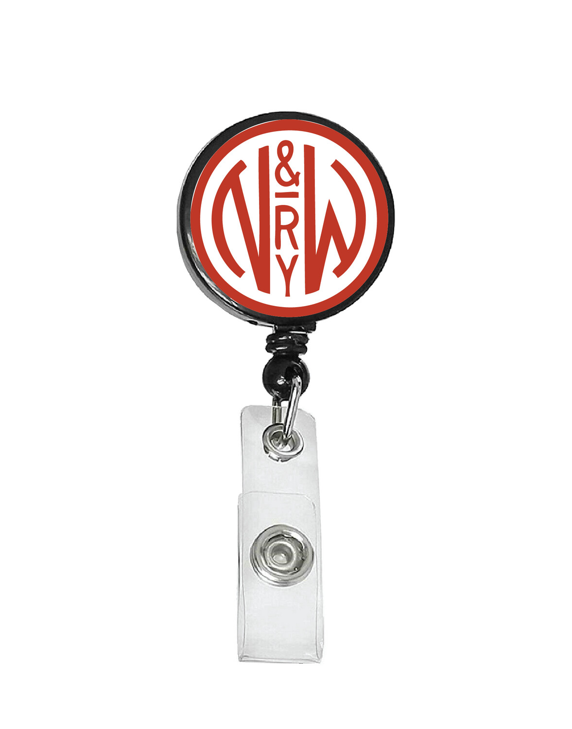 Railroad Logo Badge Reel - Norfolk Western Red/White Logo