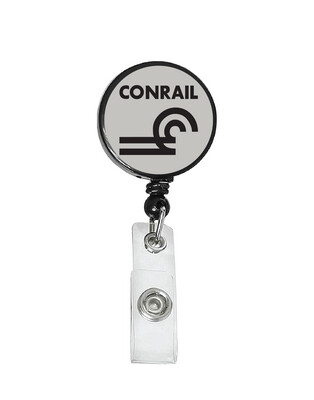Railroad Logo Badge Reel - Conrail - Gray/Black