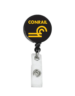 Railroad Logo Badge Reel - Conrail - Black/Gold