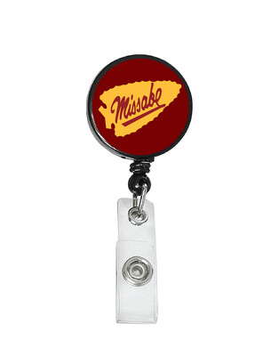 Railroad Logo Badge Reel - Duluth Missabe Iron Range Yellow Arrow Logo
