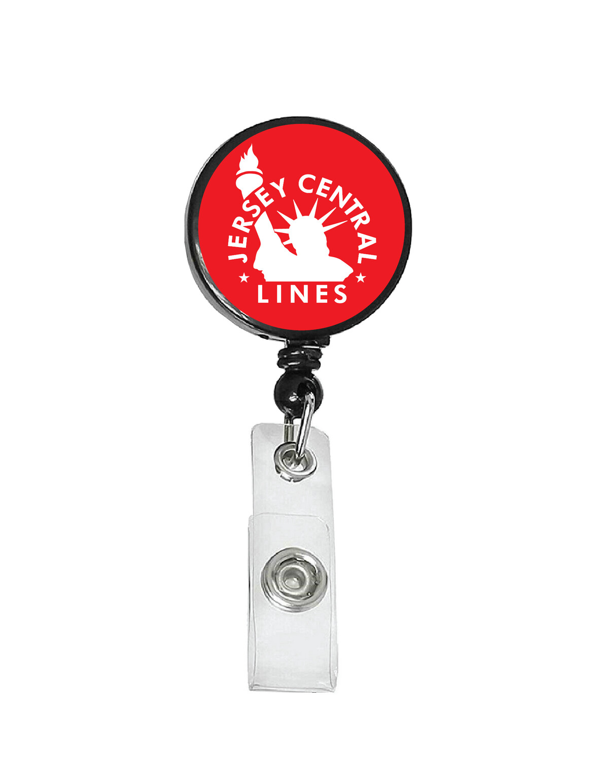 Railroad Logo Badge Reel - Central New Jersey Red/White Logo